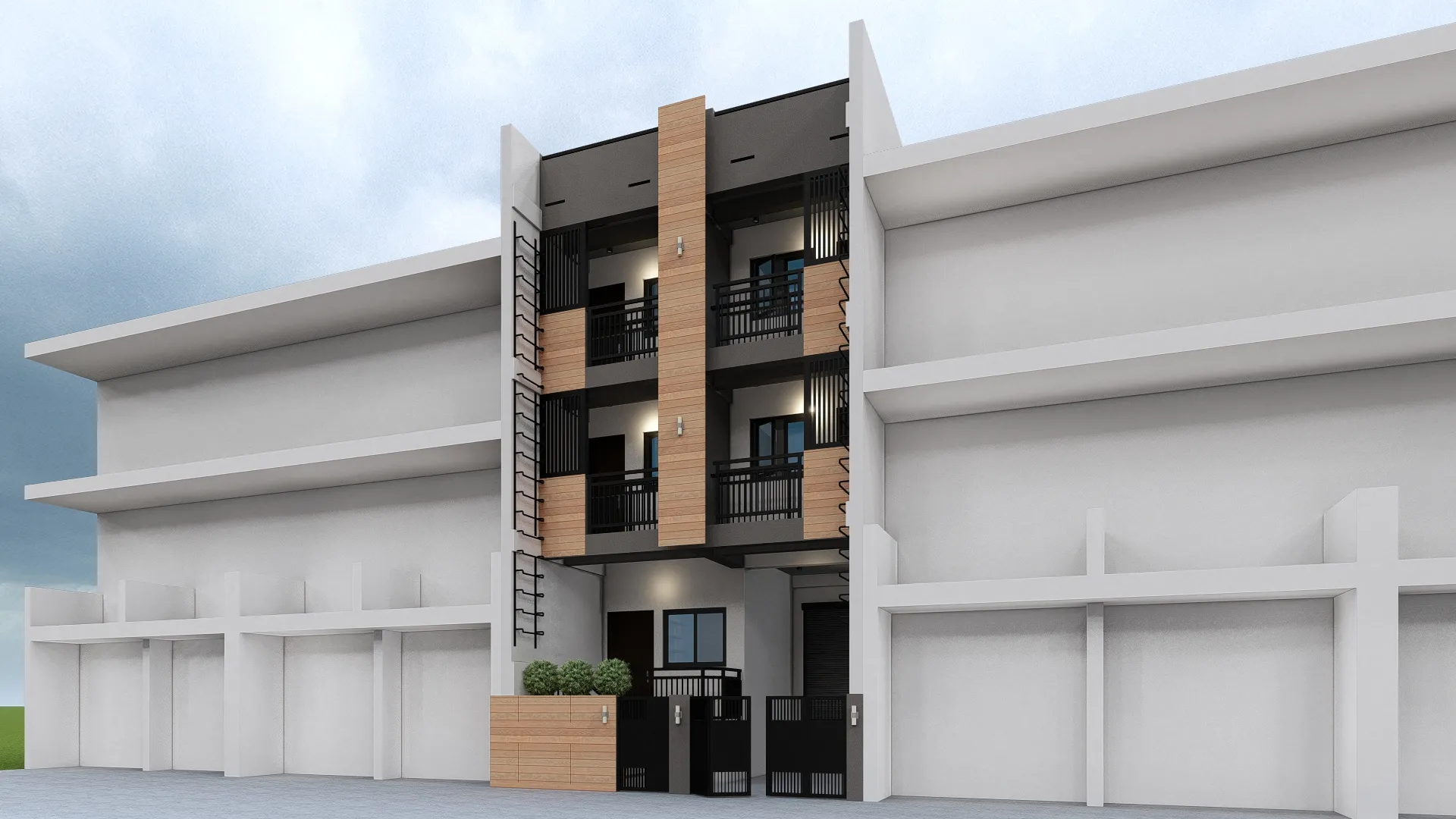 PROPOSED THREE-STOREY MIXED USE BUILDING - Main view